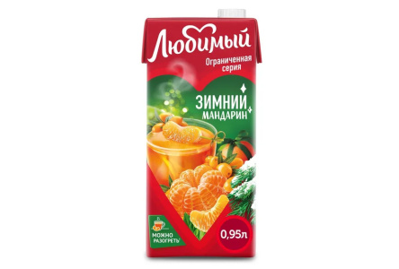 Напиток сокосодержащий ЛЮБИМЫЙ 0,95л Зимний мандарин 1/12шт