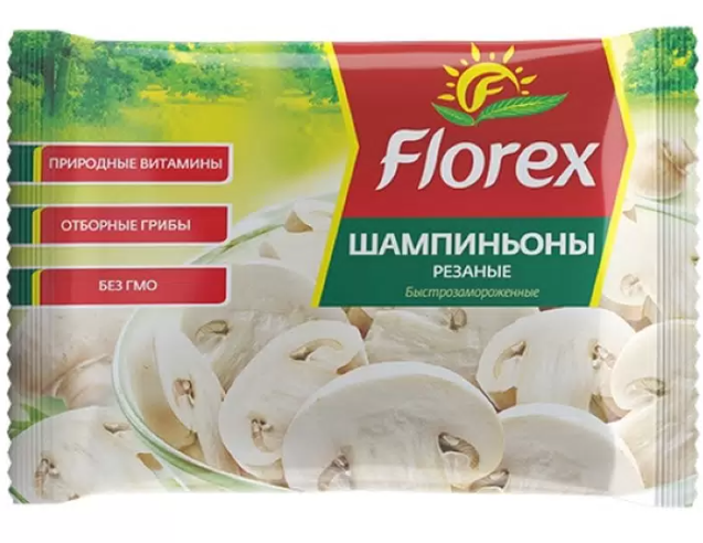 Заморож FLOREX 400гр Шампиньоны резаные 1/12шт