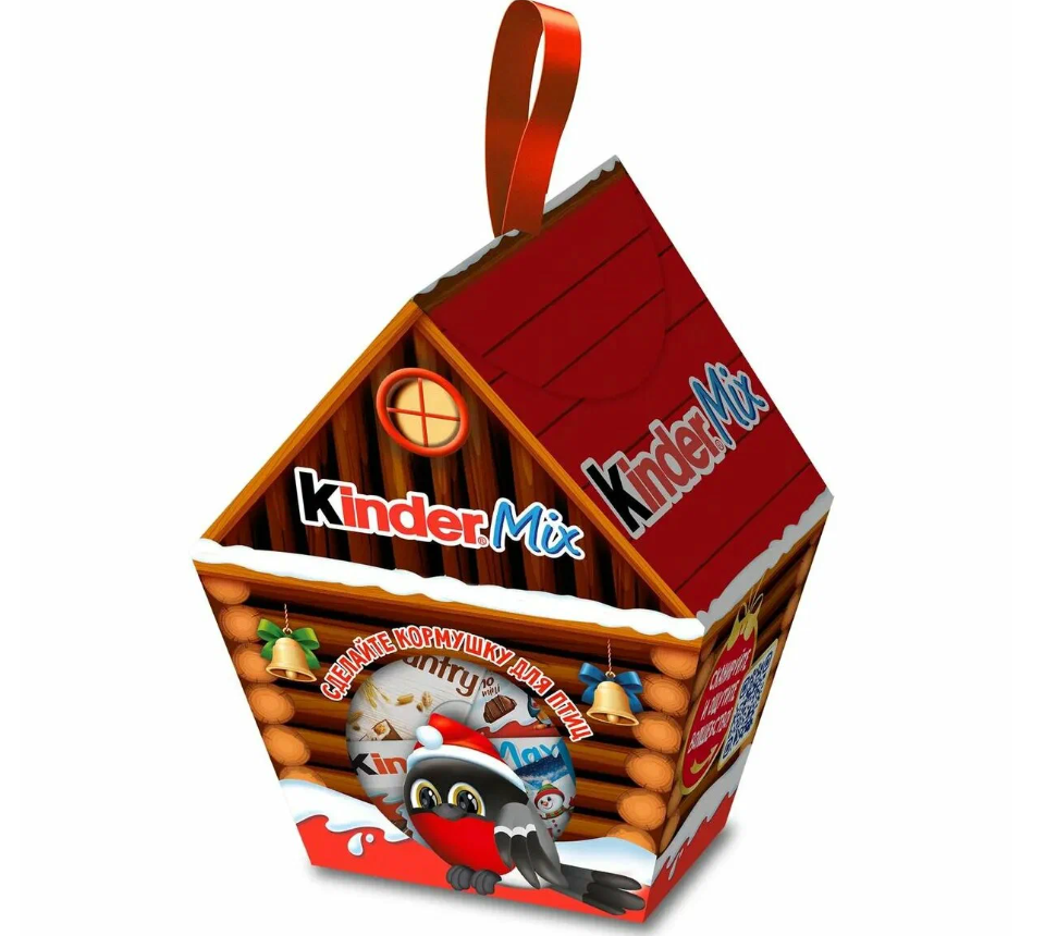 Подарок новогодний KINDER MIX 99,7гр Кормушка для птиц 1/6шт