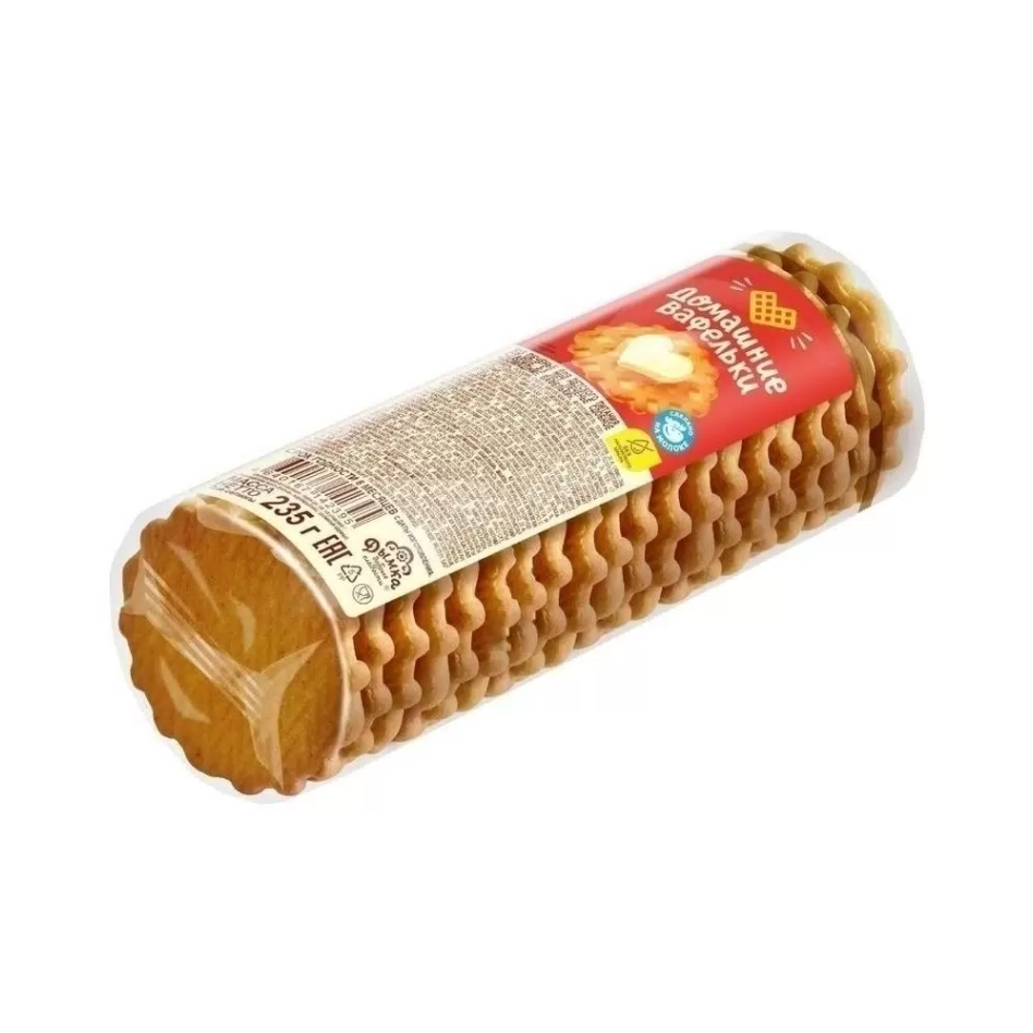 Печенье сдобное ДОМАШНИЕ ВАФЕЛЬКИ 235гр 1/23шт КИО