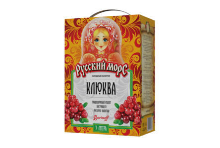Морс РУССКИЙ МОРС 3л Клюквенный б/б 1/4шт