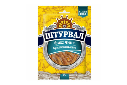 Снеки солено-сушеные ШТУРВАЛ 36гр Фиш Чипс оригинальный 1/40шт