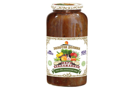 Икра баклажанная ЗОЛОТАЯ ДОЛИНА 450гр По-домашнему ст/б 1/12шт