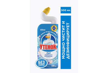 Средство д/унитаза чистящее ТУАЛЕТНЫЙ УТЕНОК 500мл 5 в 1 Морской