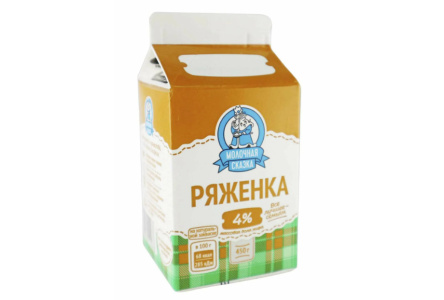 Ряженка МОЛОЧНАЯ СКАЗКА 450гр 4% пюр пак 1/30шт БЗМЖ