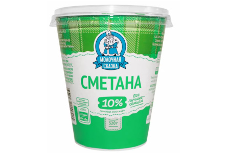 Сметана МОЛОЧНАЯ СКАЗКА 320гр 10% 1/12шт БЗМЖ