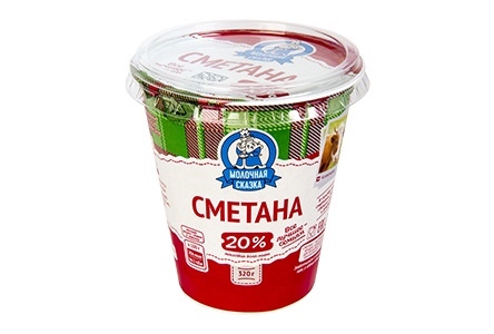 Сметана МОЛОЧНАЯ СКАЗКА 320гр 20% 1/12шт БЗМЖ