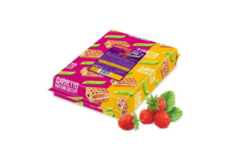 Вафли мягкие ДАРЛЕТТО 500гр Земляника/суфле 1/1шт