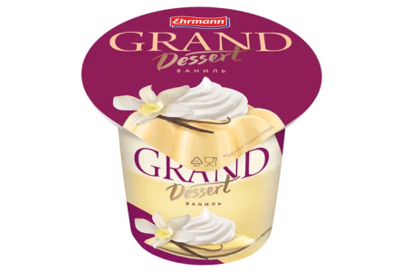 Пудинг  ГРАНД ДЕСЕРТ 200гр 4,7% Ваниль 1/12шт Ehrmann Продукт без заменителя молочного жира