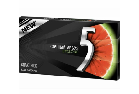 Жевательная резинка FIVE 15,6гр Арбуз 1/15шт