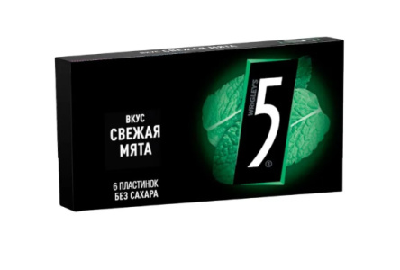 Жевательная резинка FIVE 15,6гр Свежая мята 1/15шт