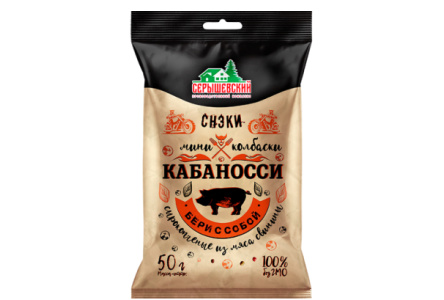 Колбаски сырокопченые СЕРЫШЕВСКИЙ 50гр Кабаносси 1/10шт