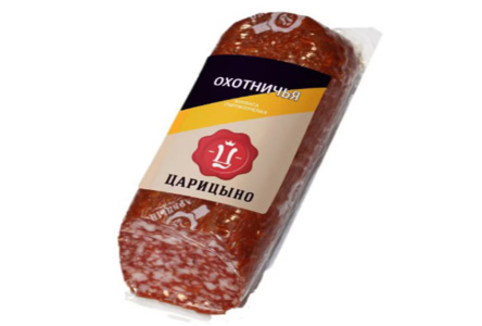 Колбаса сырокопченая ЦАРИЦЫНО 250гр Охотничья срез 1/8шт