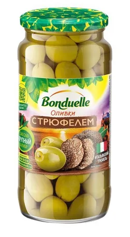 Оливки BONDUELLE 244мл С трюфелем ст/б 1/12шт