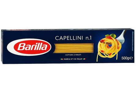 Макаронные изделия BARILLA 450гр Capellini №1 Спагетти 1/24шт