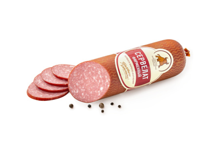 Колбаса варено-копченая СПК 250гр Сервелат фирменный 1/1шт