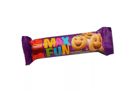 Печенье MAX FUN 73гр Шоколадная глазурь 1/35шт Узбекистан