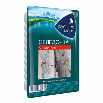 Пресервы РУССКОЕ МОРЕ 230гр Сельдь Аппетитная в масле филе 1/6шт