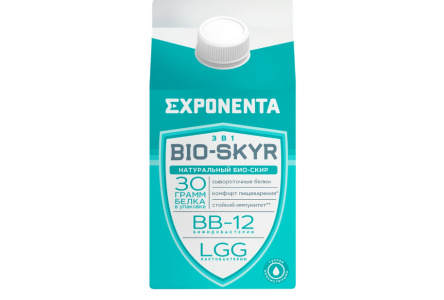 Напиток кисломолочный EXPONENTA BIO SKYR 500гр 3в1 Обогащенный бифидобактериями 1/6шт Беларусь БЗМЖ