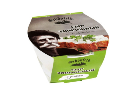 Сыр творожный SCHONFELD 140гр 65% с зеленью 1/8шт БЗМЖ