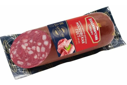 Колбаса варено-копченая ВЛАДИМИРОВСКИЙ СТАНДАРТ 350гр Московская премиум 1/20шт