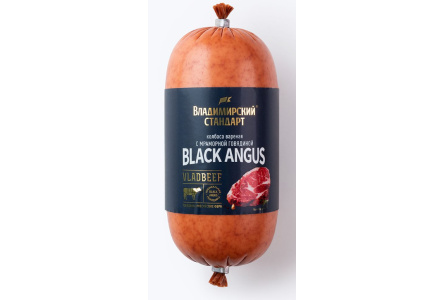 Колбаса вареная ВЛАДИМИРОВСКИЙ СТАНДАРТ 430гр Black Angus с мраморной говядиной 1/15шт
