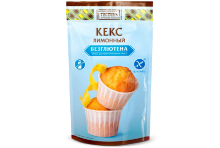 Смесь д/выпечки ТЕСТОВЬ 250гр Кекс лимонный б/глютена 1/6шт
