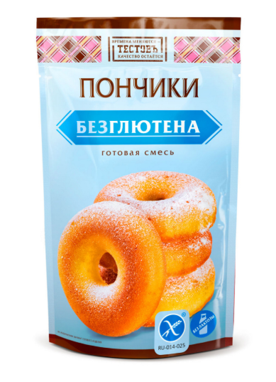 Смесь д/выпечки ТЕСТОВЬ 250гр Пончик б/глютена 1/6шт