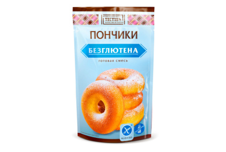 Смесь д/выпечки ТЕСТОВЬ 250гр Пончик б/глютена 1/6шт