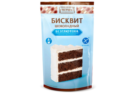Смесь д/выпечки ТЕСТОВЬ 250гр Бисквит шоколадный б/глютена 1/6шт