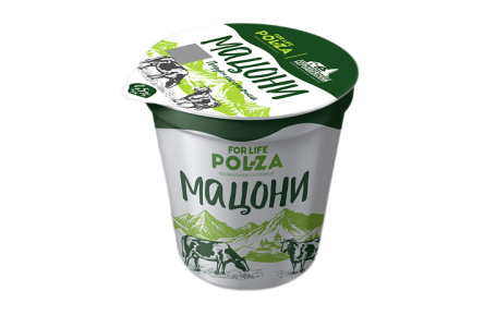 Продукт кисломолочный POLZA 400гр 2,5% Мацони 1/8шт Серышевский