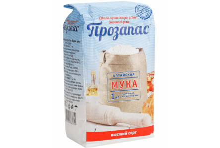 Мука ПРОЗАПАС 1кг в/с ГОСТ 1/15шт