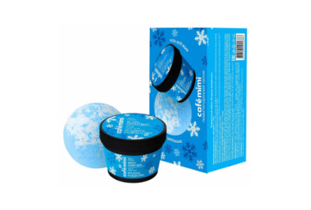 Набор подарочный CAFE MIMI Ягодное рождество крем д/тела 110мл бурлящий шар 120гр