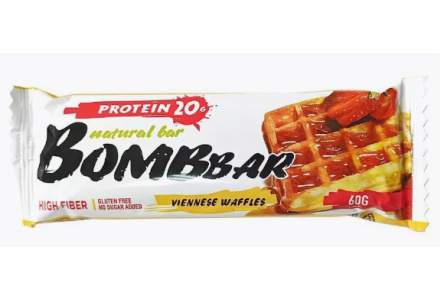 Батончик BOMBBAR 60гр Венские вафли 1/20шт