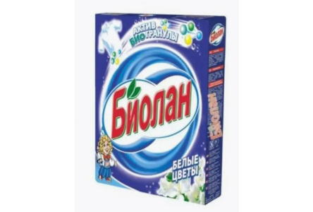 Порошок стиральный автомат БИОЛАН Белые цветы 350гр 1/24шт