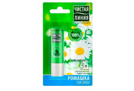 Бальзам д/губ Чистая Линия 3гр Нежный уход Экстракт ромашки 1/24