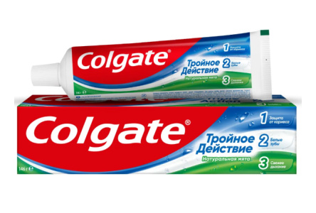 Паста зубная COLGATE 100мл Тройное действие/натуральная мята 1/48шт