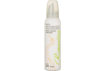 Мусс д/волос РОМАНТИКА 145мл Растительный экстракт очень сильная фиксация 1/24