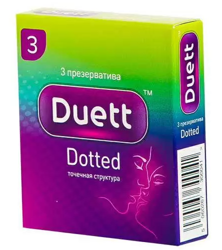 Презервативы DUETT 3шт dotted 1/12шт