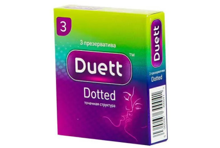 Презервативы DUETT 3шт dotted 1/12шт