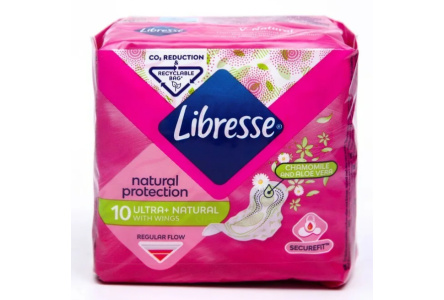 Прокладки гигиенические LIBRESSE Ultra normal deo 10шт Мягкая поверхность 1/12шт