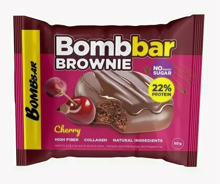 Печенье BOMBBAR 50гр Вишневый брауни 1/10шт