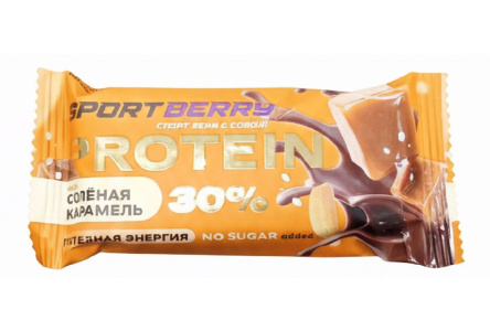 Батончик протеинновый SPORTBERRY 45гр Соленая карамель 1/16шт