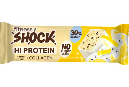 Батончик FITNES SHOCK 40гр Лимон/Чиа глазированный  1/12шт