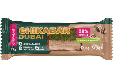 Батончик глазированный CHIKALAB 45гр Моккачино/фисташка/хрустящее тесто 1/30шт