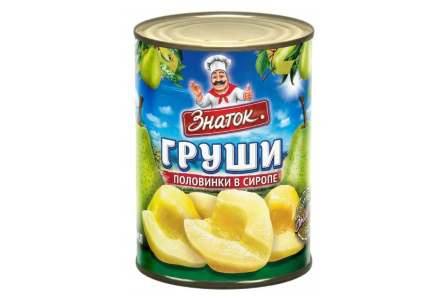 Компот ЗНАТОК 410гр Груши половинки в сиропе ж/б 1/24шт
