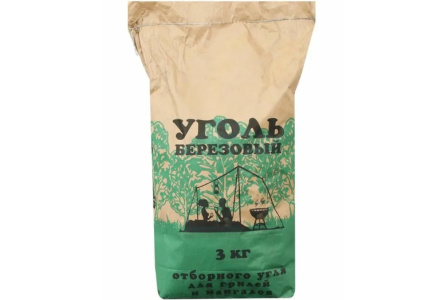 Уголь березовый SIBWOOD 3кг крафт 1/1шт