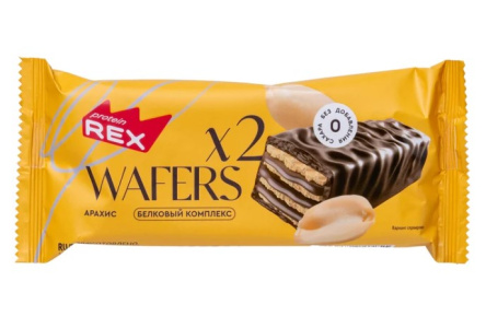 Вафли протеиновые PROTEIN REX WAFERS 50гр Арахис 1/12шт