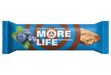 Батончик мюсли MORE LIFE 32гр Черника/глазурь 1/25шт