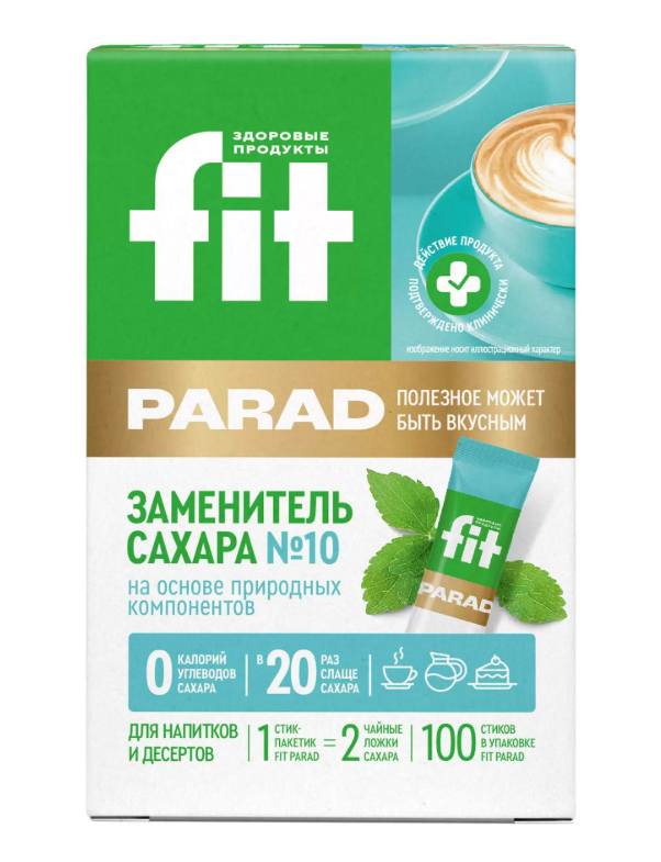 Заменитель сахара FIT PARAD №10 100гр на основе эритрола 1/10шт